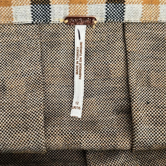 Free People Honey Plaid Pleated Gingham Skirt Size 12 NWOT - Picture 4 of 6